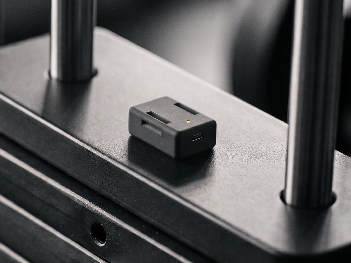 The Xtrack sensor on the top plate of a machine weight stack